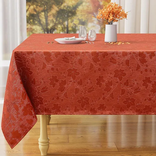 Miniatura 9 de misaya Mantel rectangular de Acción de Gracias, mantel de otoño jacquard impermeable, mantel de tela de damasco para decoración de cosecha