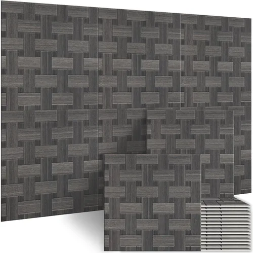 Miniatura 14 de BUBOS Paquete de 6 paneles de pared de madera acústica, paneles absorbentes de sonido de 23.6 x 23.6 pulgadas con respaldo adhesivo completo