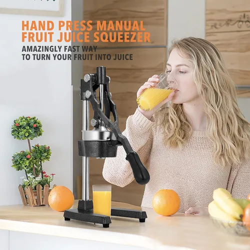 Miniatura 2 de Exprimidor manual de 19 pulgadas de altura, extra alto, comercial, de hierro fundido, prensa manual para naranjas, cítricos, limones, limas, pomelos