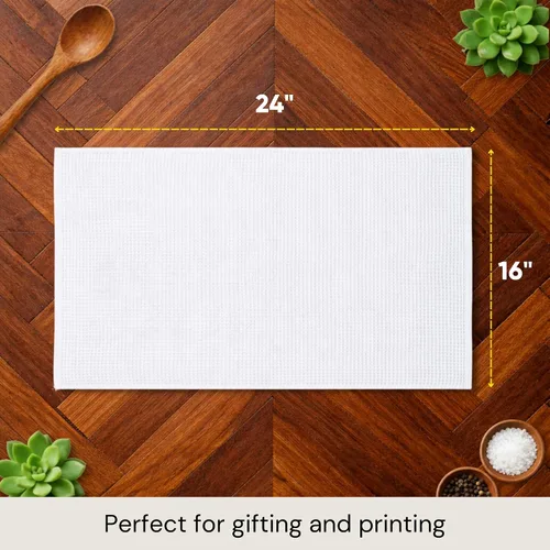 Miniatura 2 de Microfiber Wholesale Sublimation Blanks - Toallas de microfibra de 16 x 24 pulgadas, tejido de gofre prémium para cocina, espacios en blanco