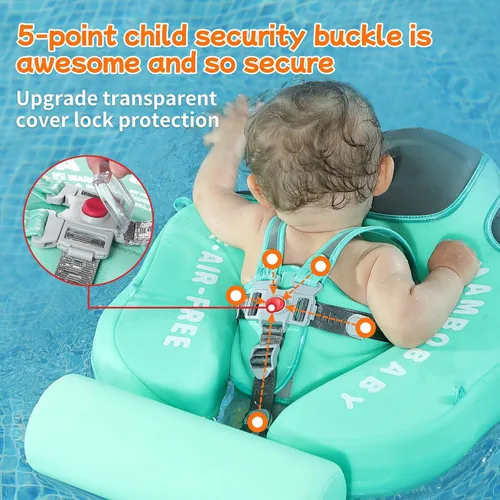 Miniatura 6 de Mambobaby Flotador para añadir cola sin volteo, flotador de natación para bebé, flotador de espuma de perlas, flotadores de agua sólida, entrenador