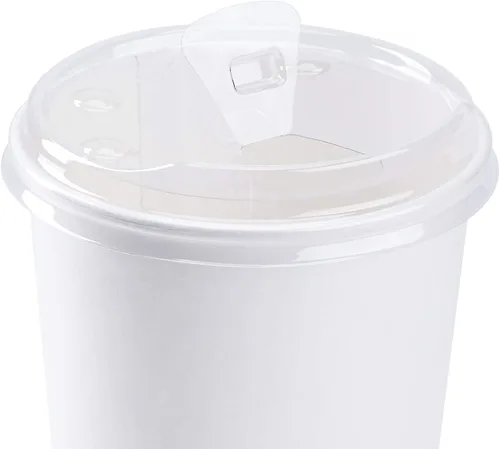Miniatura 2 de Karat C-KCL1045-SH Tapa con sorbetera sin pajita PET para tazas de 32 onzas de 104.5mm de diámetro de Polypro y tazas de papel frías (Caja de 600)