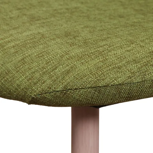 Miniatura 5 de Great Deal Furniture Camden - Sillas de comedor de tela verde de mediados de siglo con patas de madera de nogal claro (juego de 2), (303204)