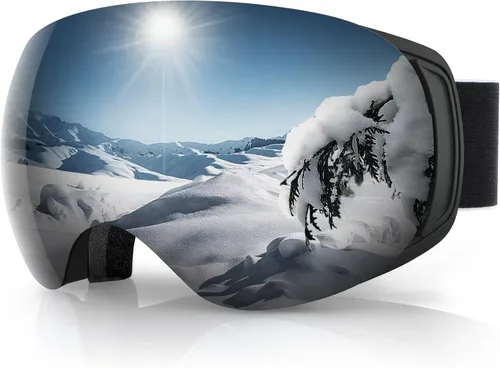 Miniatura 12 de findway Gafas de esquí OTG para mujeres, hombres, adultos, jóvenes - Sobre gafas, gafas de nieve - Lente intercambiable, gafas de snowboard antivaho