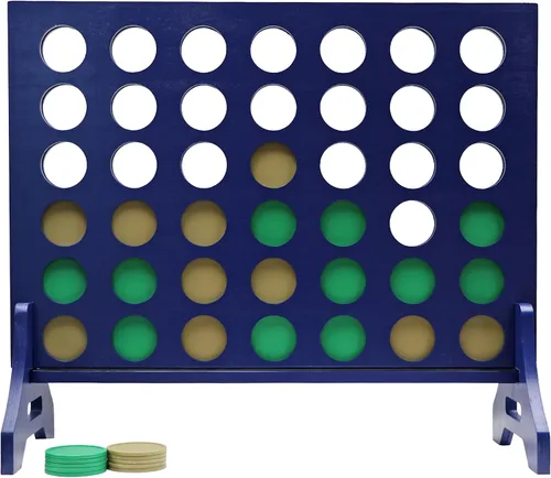 Miniatura 89 de Tailgating Pros Cuatro en una fila gigante azul marino premium con funda de transporte – Juego de patio al aire libre de gran tamaño – ¡Muchos