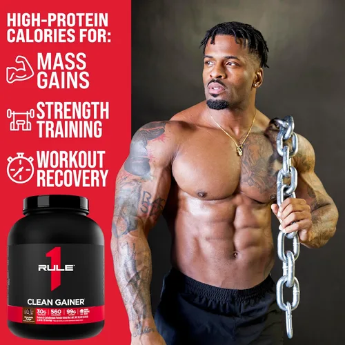 Miniatura 6 de Rule 1 Clean Gainer - Fórmula de ganancia magra alta en proteínas con 560 calorías, 30g de proteína de espectro completo, más de 90g