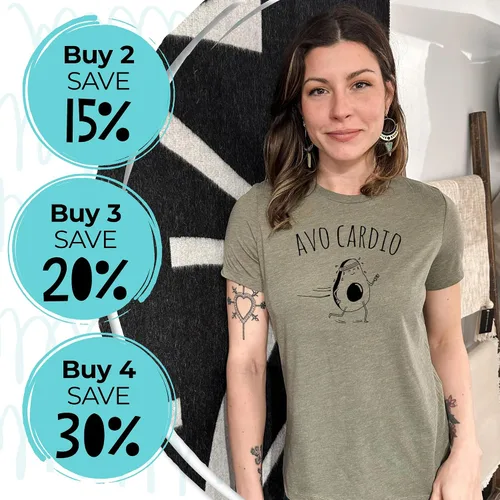 Miniatura 3 de Cute Women's Screen Printed Crew Neck Tee, Shirts With Sayings, Dusty Blue or Olive