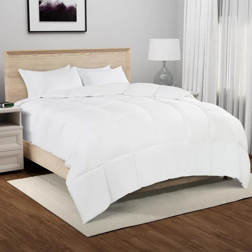 Serta Memory Flex - Edredón de tamaño matrimonial/queen, relleno de edredón para todas las estaciones, transpirable y resistente a las manchas,