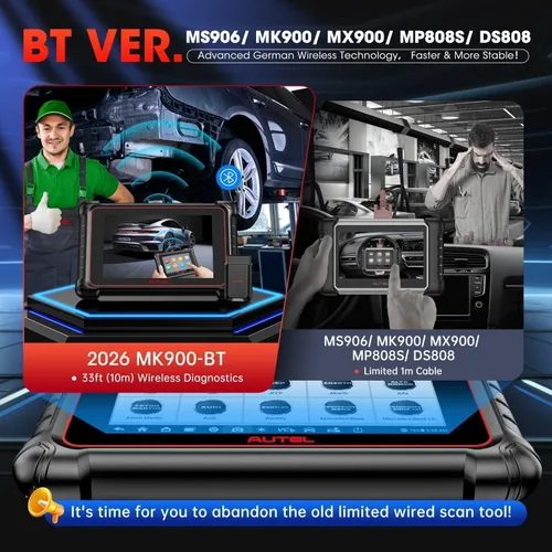 Miniatura 4 de Autel Escáner MaxiCOM MK900BT, 2026 MK900-BT Herramienta de escaneo de diagnóstico bidireccional, 2.0 BT Ver. de MK900 MX900, 8 pulgadas hasta