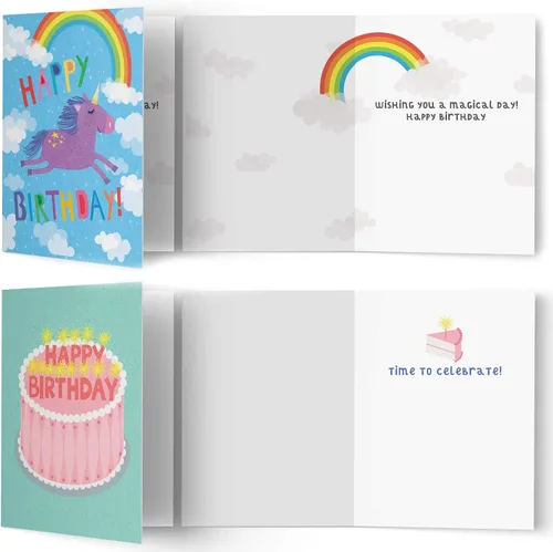 Miniatura 3 de Tiny Expressions - 10 tarjetas de cumpleaños para niños con mensajes interiores y sobres