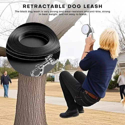 Miniatura 3 de Correa retráctil para perro con luz LED recargable, correa de perro resistente de 16 pies para perros medianos y grandes de hasta 110 libras, 360°