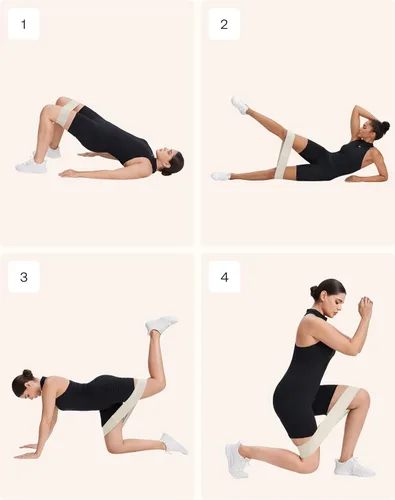 Miniatura 7 de BetterMe Bandas de Pilates - Juego de bandas de resistencia para mujer - Bandas elásticas de entrenamiento para glúteos, piernas y núcleo - Bandas