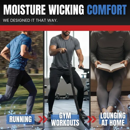 Miniatura 7 de RM Real Men ABCD Pouch Compression Pants - 1, 2 and 3 Pack, Mens Leggings, Yoga Pants, Tights, Base Layer Men Cold Weather