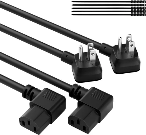 Miniatura 13 de Elecan Cable de alimentación de repuesto de 3 clavijas de 50 pies, cable de alimentación flexible y duradero a prueba de calor para dispositivos CA