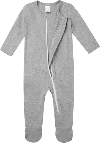 Miniatura 3 de Pijama de algodón para dormir y jugar para bebé, overol ajustado con pies, pijama con cremallera frontal