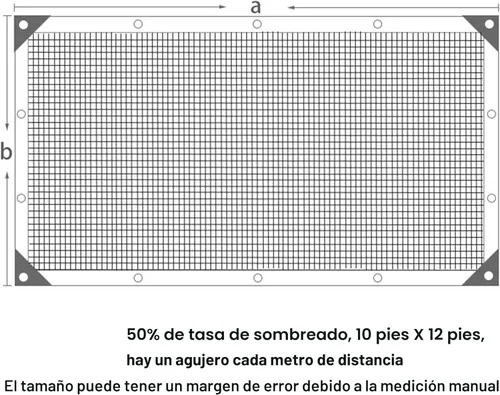 Miniatura 3 de winemana Tela de Sombra 50% Negra, Lona de Malla Duradera de 10 x 12 Pies con Ojales, Tela de Protección Solar para Jardín, Cubierta Anticongelante