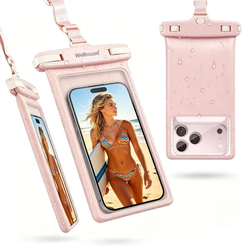 Miniatura 21 de wellhouse Bolsa impermeable para teléfono, Funda impermeable para teléfono para iPhone 16 15 14 13 12 Pro Max XS Samsung, Bolsa seca para celular 1
