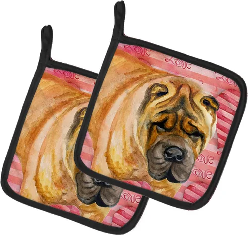 Miniatura 245 de Caroline's Treasures BB9655PTHD - Juego de soportes para ollas de cocina resistentes al calor, almohadillas calientes para horno, 7 1/2 x 7 1/2