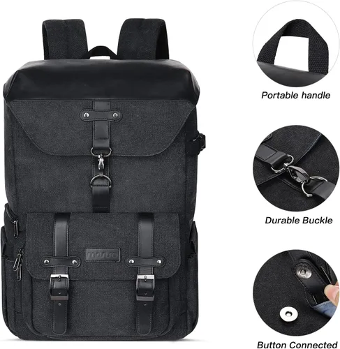 Miniatura 7 de MOSISO Mochila para cámara, DSLR/SLR/SLR/sin espejo, para fotografía vintage, con soporte para trípode y cubierta para lluvia y compartimento
