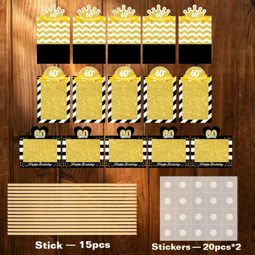 Miniatura 3 de 15 soportes de exhibición de fotos de cumpleaños número 100 – Decoración de mesa con letras negras y doradas – Suministros para fiesta de cumpleaños