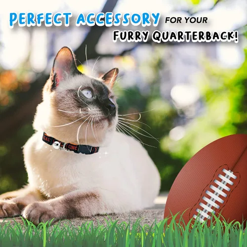 Miniatura 6 de Collar de gato NFL Arizona Cardinals de raso Collar de equipo de fútbol americano para perros y gatos. Un collar de gato brillante y colorido