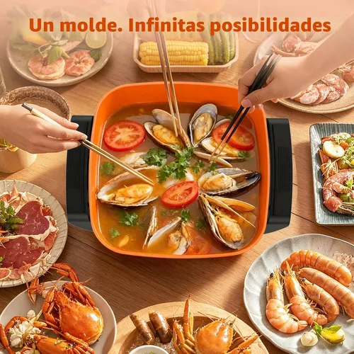Miniatura 5 de OSTBA Sartén eléctrica de 12 x 12 pulgadas con tapa de vidrio, sartén antiadherente grande de 5.2 cuartos para comidas familiares, calentamiento