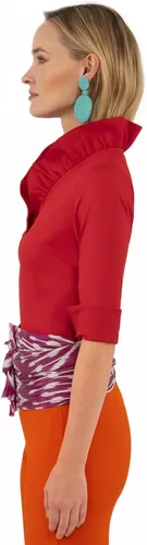 Miniatura 3 de Gretchen Scott Ruffneck Jersey parte superior- 34sleeve- Rosa