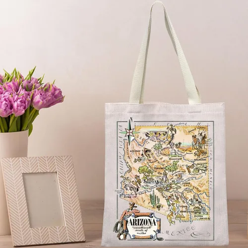 Miniatura 6 de BWWKTOP Arizona State Tote Bag Arizona Souvenirs Regalos Arizona Bolsa de comestibles reutilizable Arizona Regalos de viaje Arizona