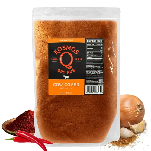 Miniatura 15 de Kosmos Q Funda de vaca Hot BBQ Rub, regalo del día del padre, condimento picante de bistec y pechuga con chile, ajo, cebolla, pimentón y humo