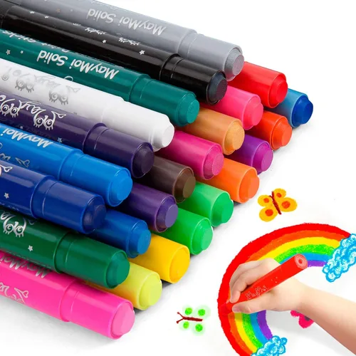 MayMoi Varillas de pintura de témpera lavables, no tóxicas, de secado rápido y sin ensuciar, los mejores regalos de cumpleaños artísticos (24 24