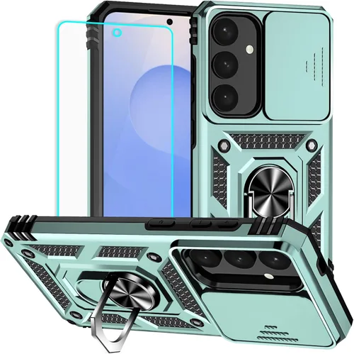 Miniatura 39 de HNHYGETE Funda para Samsung A13 5G, Galaxy A13 5G con protector de pantalla, soporte giratorio de grado militar de 360° (resistente), fundas Negro