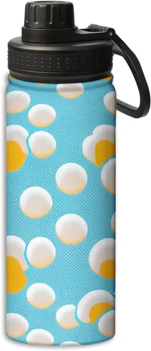Miniatura 14 de Bunny Rabbit Near Lilac Flowers Pattern - Botella de agua de acero inoxidable de 18 onzas, aislada al vacío, de doble pared, a prueba de fugas