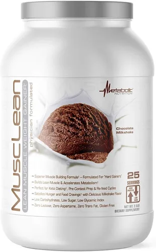 Metabolic Nutrition - Musclean - Batido, reemplazo de comidas con alto contenido de proteínas de suero de leche, nutrición de mantenimiento, baja en