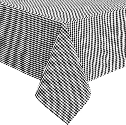 Miniatura 10 de Lush Decor Gingham Check - Servilleta teñida de hilo a cuadros, 18.0 x 18.0 in, color blanco roto y negro