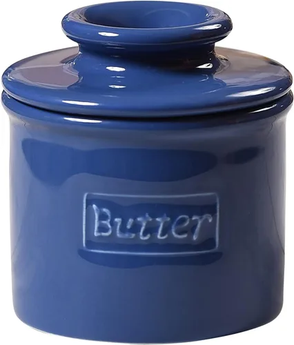 Miniatura 19 de Campana de mantequilla – The Original Butter Bell Crock por L. Tremain, plato de mantequilla de cerámica francesa, café mate y colección retro
