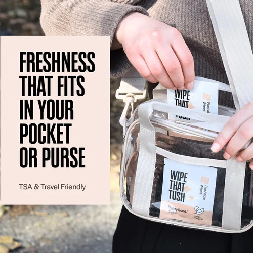 Miniatura 2 de Wipe That Tush On-The-Go Toallitas desechables a granel – 12 paquetes de 10 toallitas de viaje envueltas individualmente, 120 en total – Sin