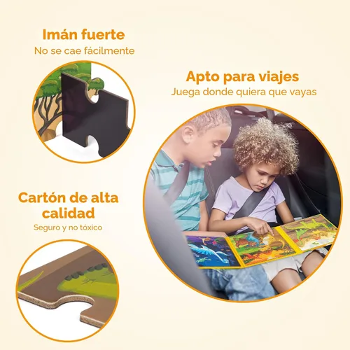 Miniatura 5 de SYNARRY Rompecabezas magnéticos de dinosaurios para niños de 3 a 5 años, 20 piezas para niños pequeños de 4 a 6 años, regalos para niños