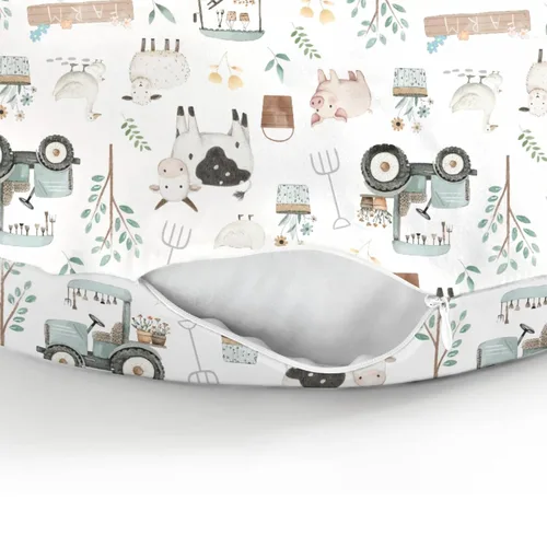 Miniatura 8 de Fundas de almohada de lactancia de animales de granja boho para niños y niñas, cordero, vaca, pollo, pato, tractor, árbol, fundas para lactancia