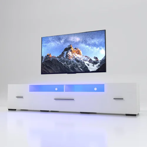 Miniatura 13 de Soporte de TV LED para TV de 55, 65, 75 pulgadas, centro de entretenimiento equipado con dos puertas abatibles, consola de TV de 50, 60, 70
