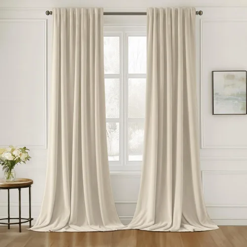 Miniatura 9 de MIULEE Cortinas de Terciopelo Negro de 84 Pulgadas de Largo 2 Paneles - Cortinas de Ventana con Pliegues Pinzados de Lujo que Oscurecen