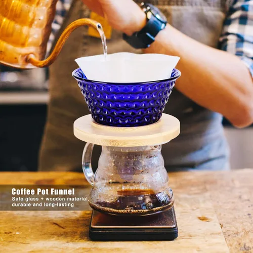 Miniatura 6 de Gotero de café, embudo de gotero de café de vidrio reutilizable, accesorios para cafetera (#0, 1)