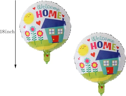 Miniatura 5 de LYST 5 globos de papel de aluminio de bienvenida para el hogar con globos en forma de casa para decoración de fiestas, decoración del hogar