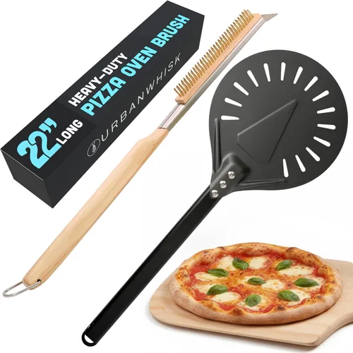 Miniatura 9 de Urban Whisk - Cepillo para horno de pizza de 22 pulgadas con raspador – Cepillo de pizza resistente al calor para horno de pizza con cerdas de acero