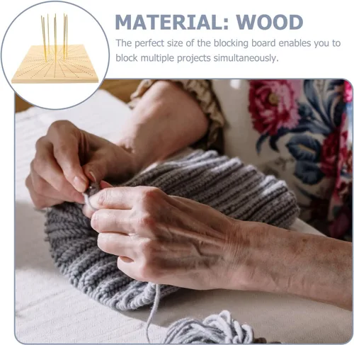 Miniatura 9 de VICASKY 1 juego de tablas tejidas para mantener la forma, tablero de bloqueo de madera, tapetes de bloqueo de ganchillo, suministros de tejer, Como