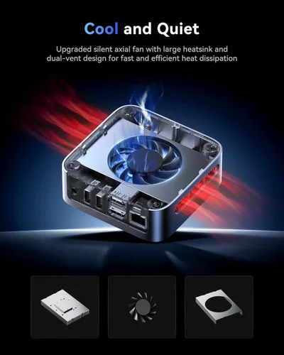 Miniatura 3 de ACEMAGIC Mini PC 11 Pro, procesador N95 de hasta 3.6 GHz, 8GB DDR4 256GB SSD, 4K Dual Display WiFi BT VESA Micro PC pequeña para negocios y hogar