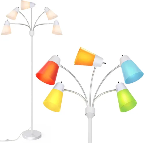 Miniatura 8 de FOLKSMATE Lámpara de Pie LED, Medusa Lámparas de Pie Altas Modernas de Múltiples Cabezales, Luz de Pie de Lectura Ajustable para Esquina para Sala