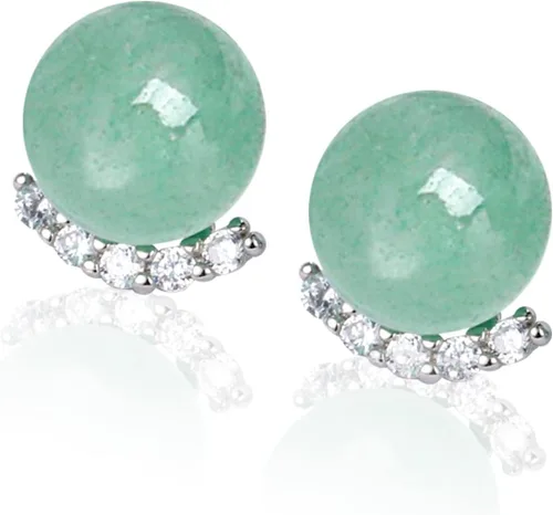 Miniatura 112 de Jade Earrings Studs,Green Jade Earrings for Women,925 Sterling Silver Earrings Studs for Sensitive Ears,Handmade Jade Earrings for Birthday