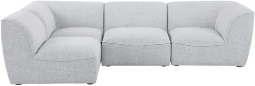 Miniatura 9 de Meridian Furniture Miramar Collection Modern Seccional modular tapizado con textura de lino contemporáneo, 109 pulgadas de ancho x 71 pulgadas