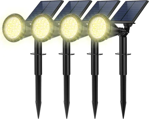 Miniatura 14 de Focos solares para exteriores, cambio de color, 7 modos/14 luces LED solares para exteriores, impermeables, RGB multicolor, luces solares