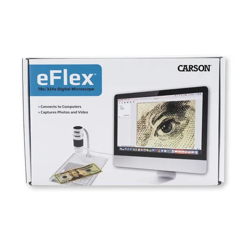Miniatura 2 de Carson eFlex 75 x/300 x ampliación efectiva (sobre la base de un 21" monitor) con luz LED microscopio digital USB